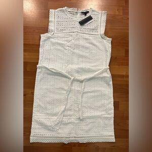 NWT Banana Republic White Eyelet Dress Sz 12.